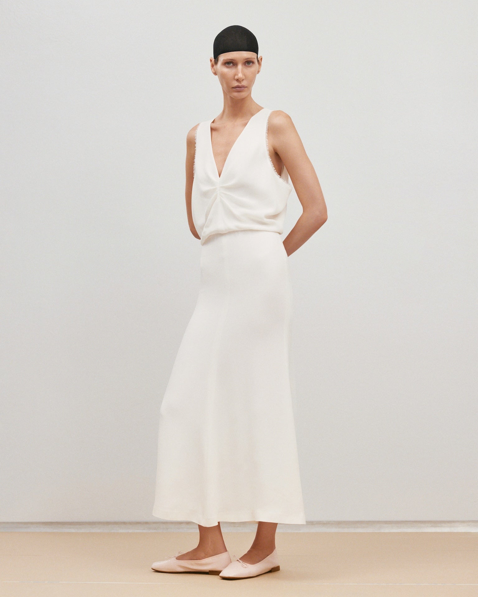 White midi dress