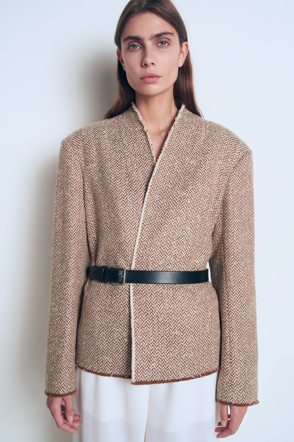 Cotton open cut jacket