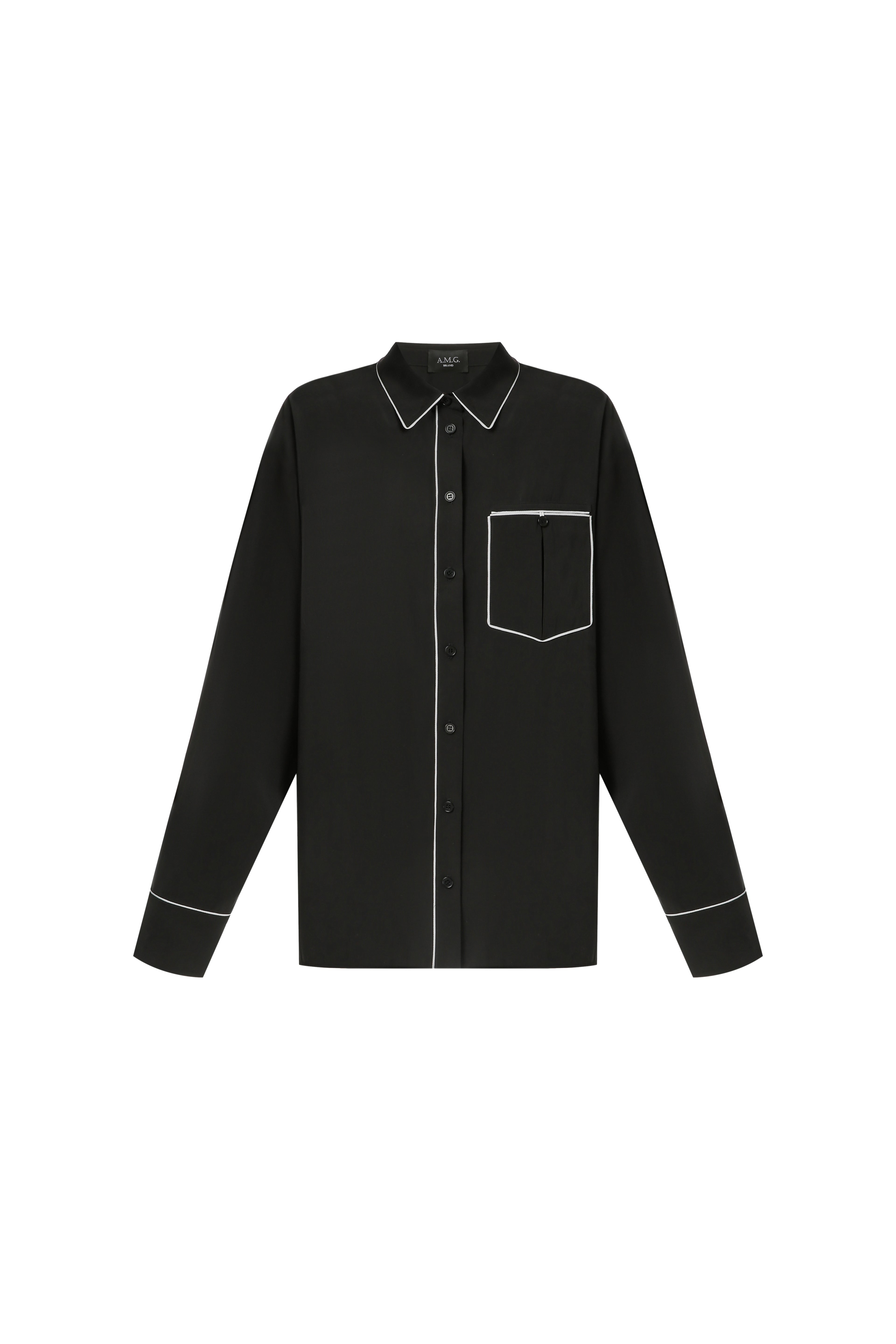 Pajama shirt with piping