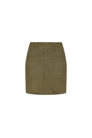 A-line suede mini skirt