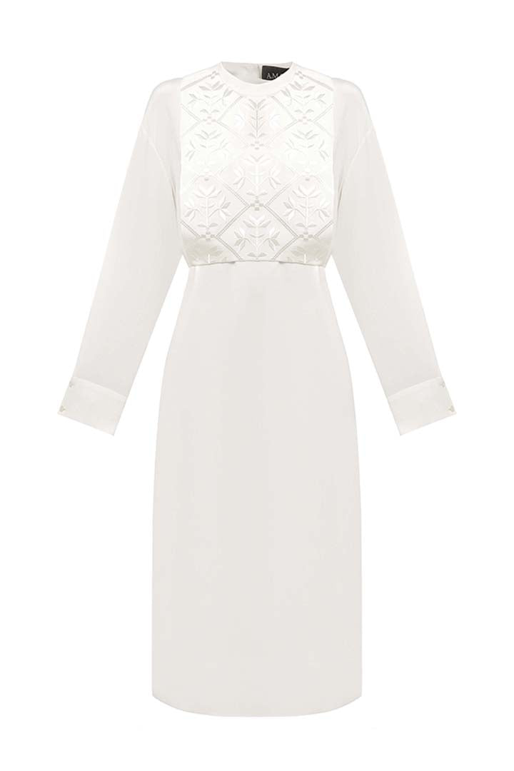 Maxi Dress with Silk Embroidery