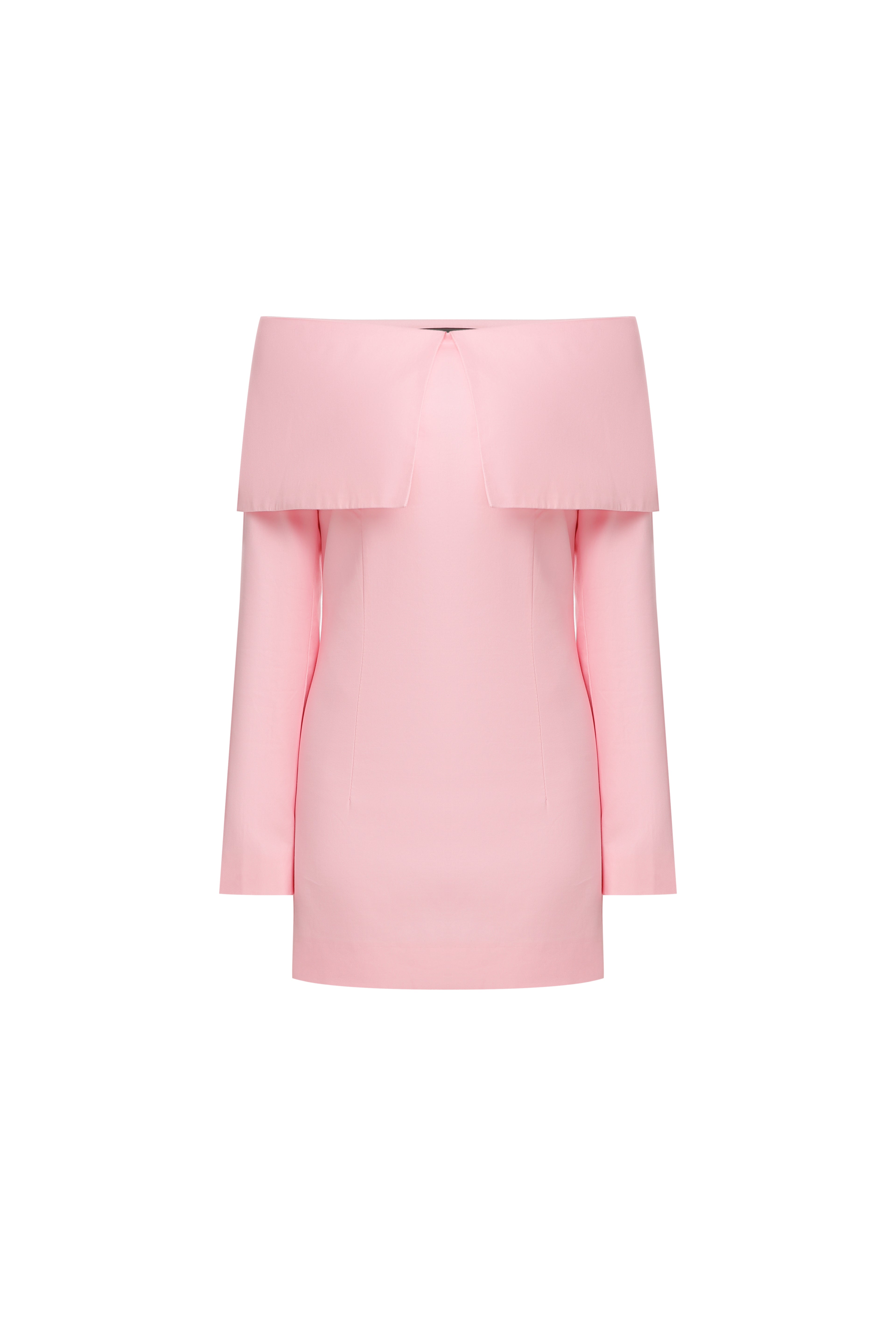 Large fold-down collar dress