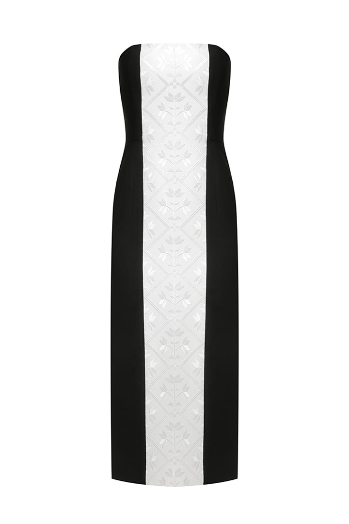 Silk Maxi Dress with Embroidery