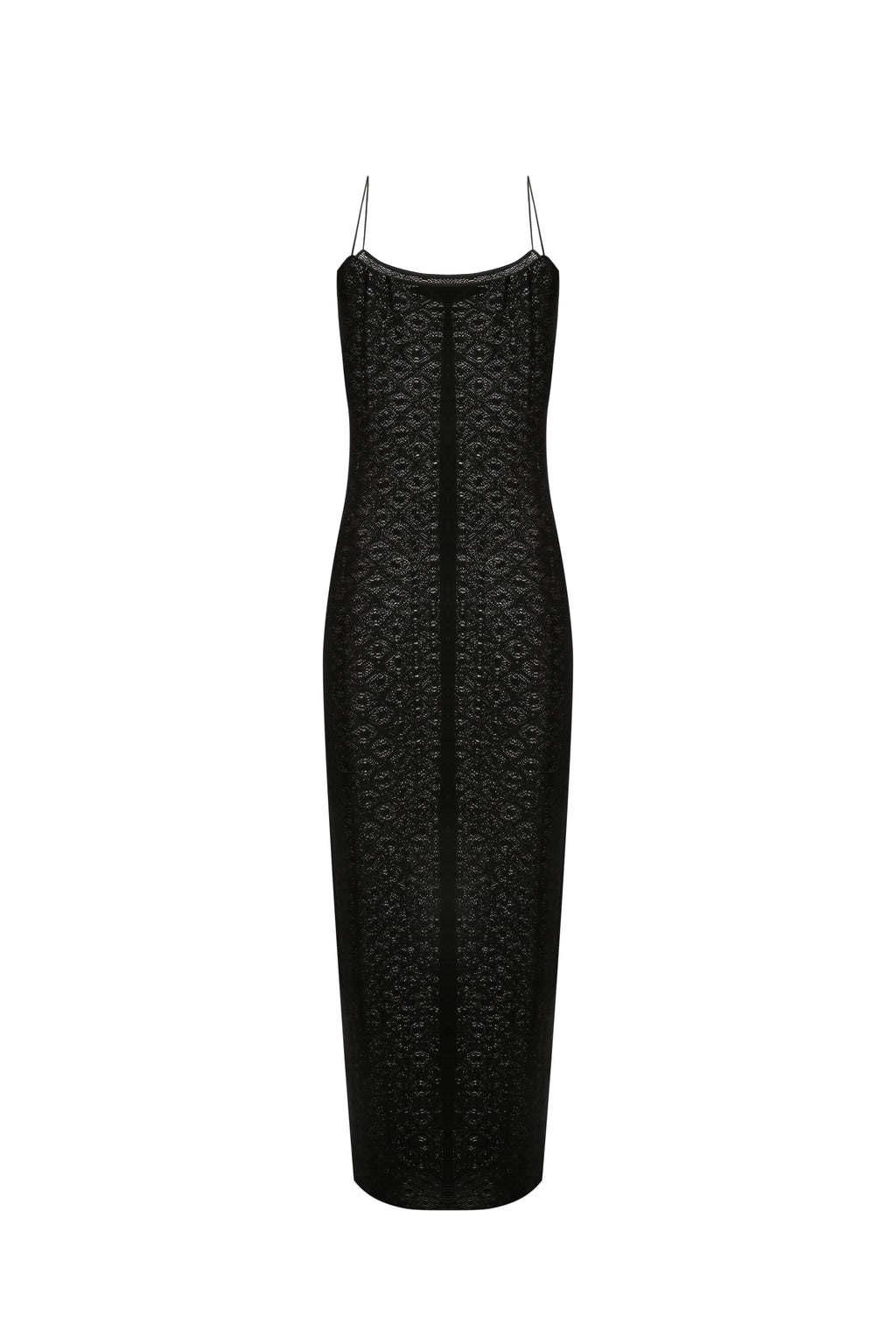 Black patterned knit dress