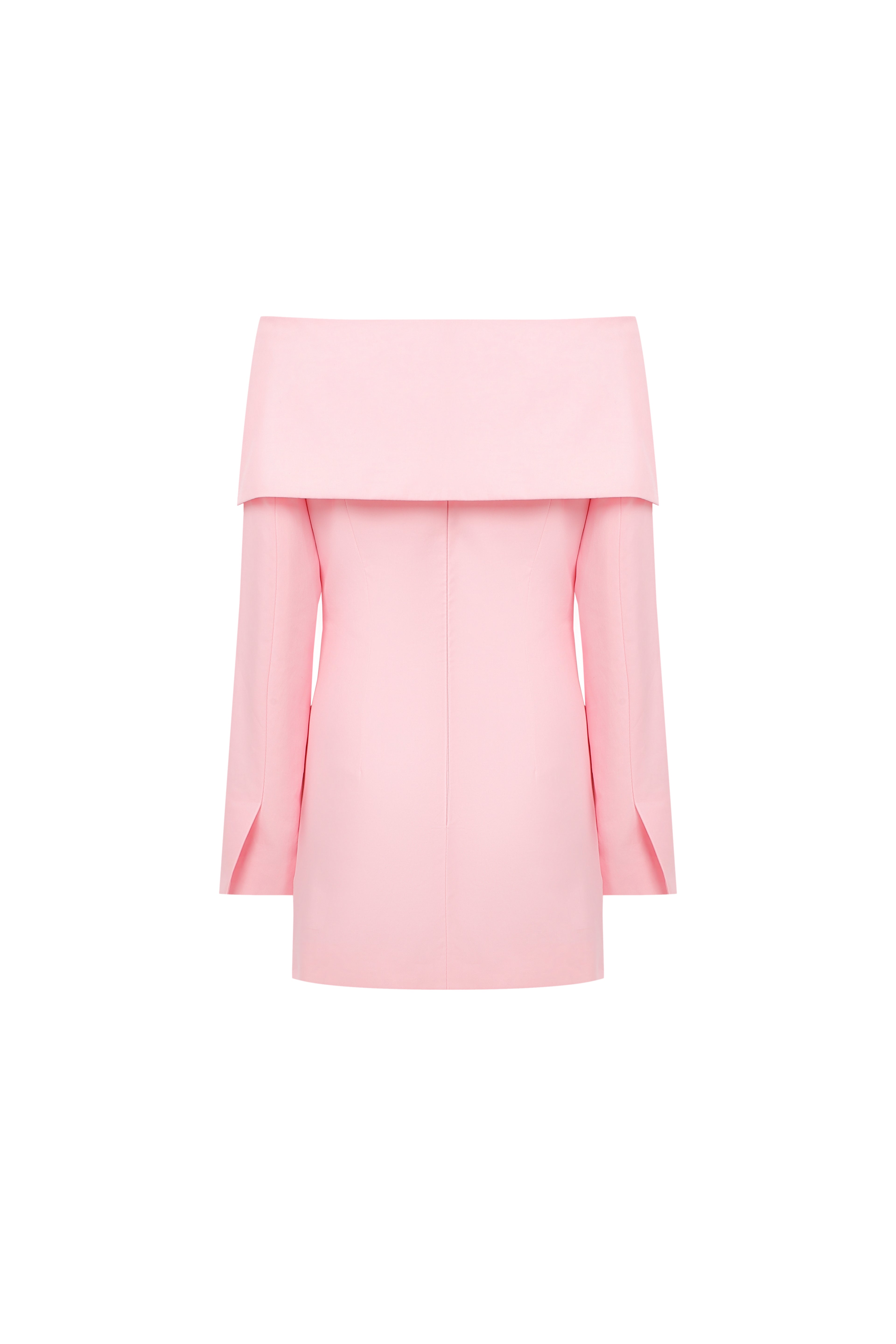 Large fold-down collar dress