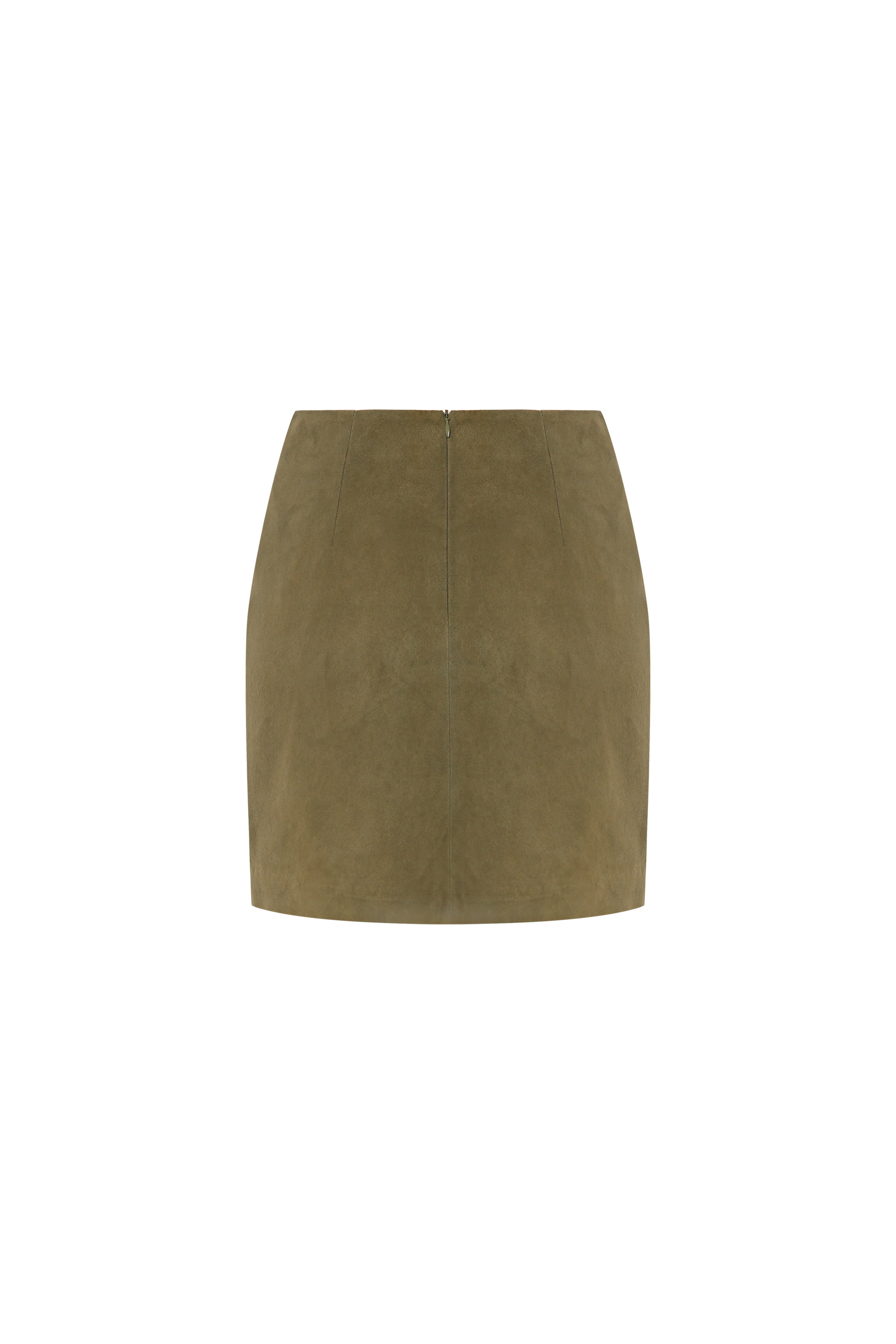 A-line suede mini skirt