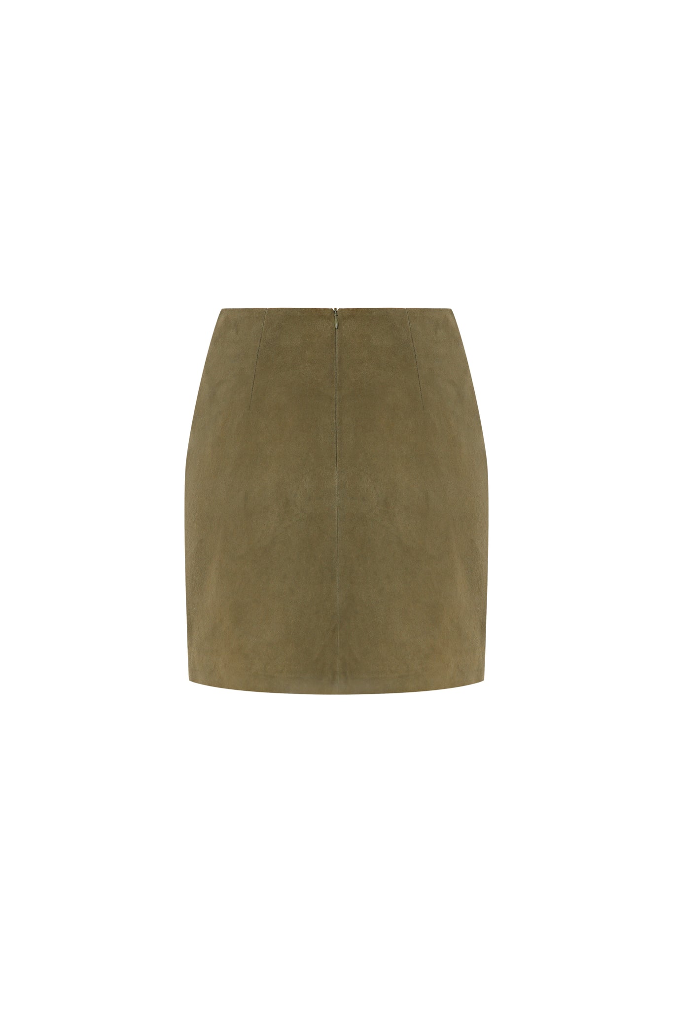 A-line suede mini skirt