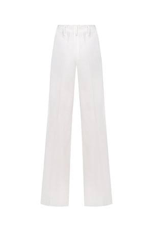 White trousers with black piping