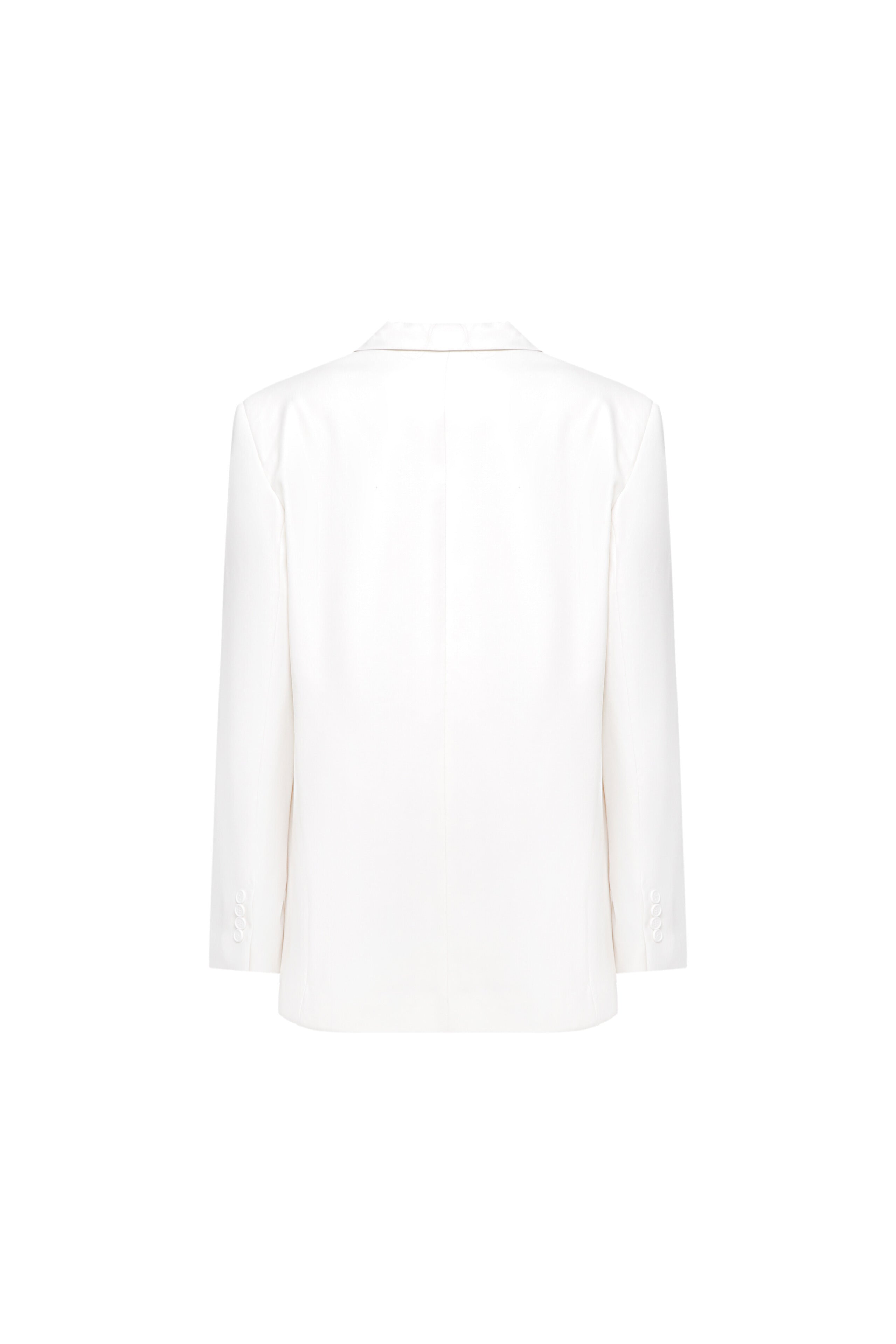 White jacket with black piping