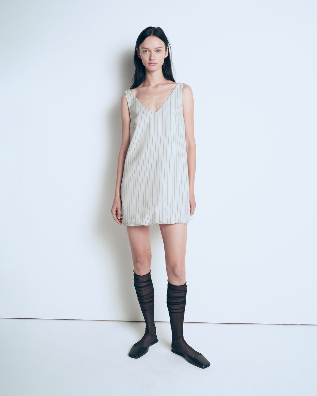 Short striped balloon dress