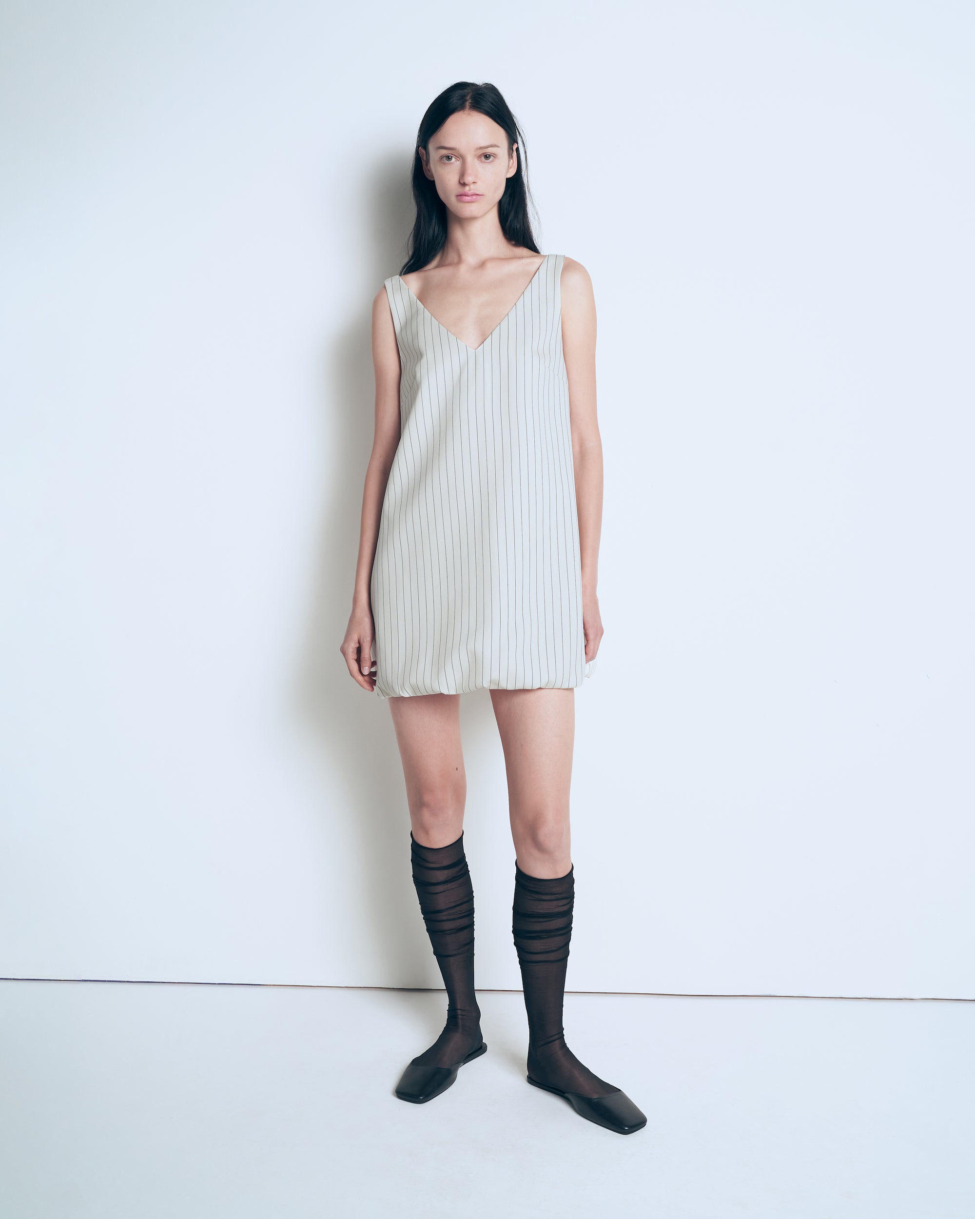 Short striped balloon dress