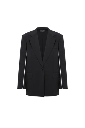 Black jacket with white piping