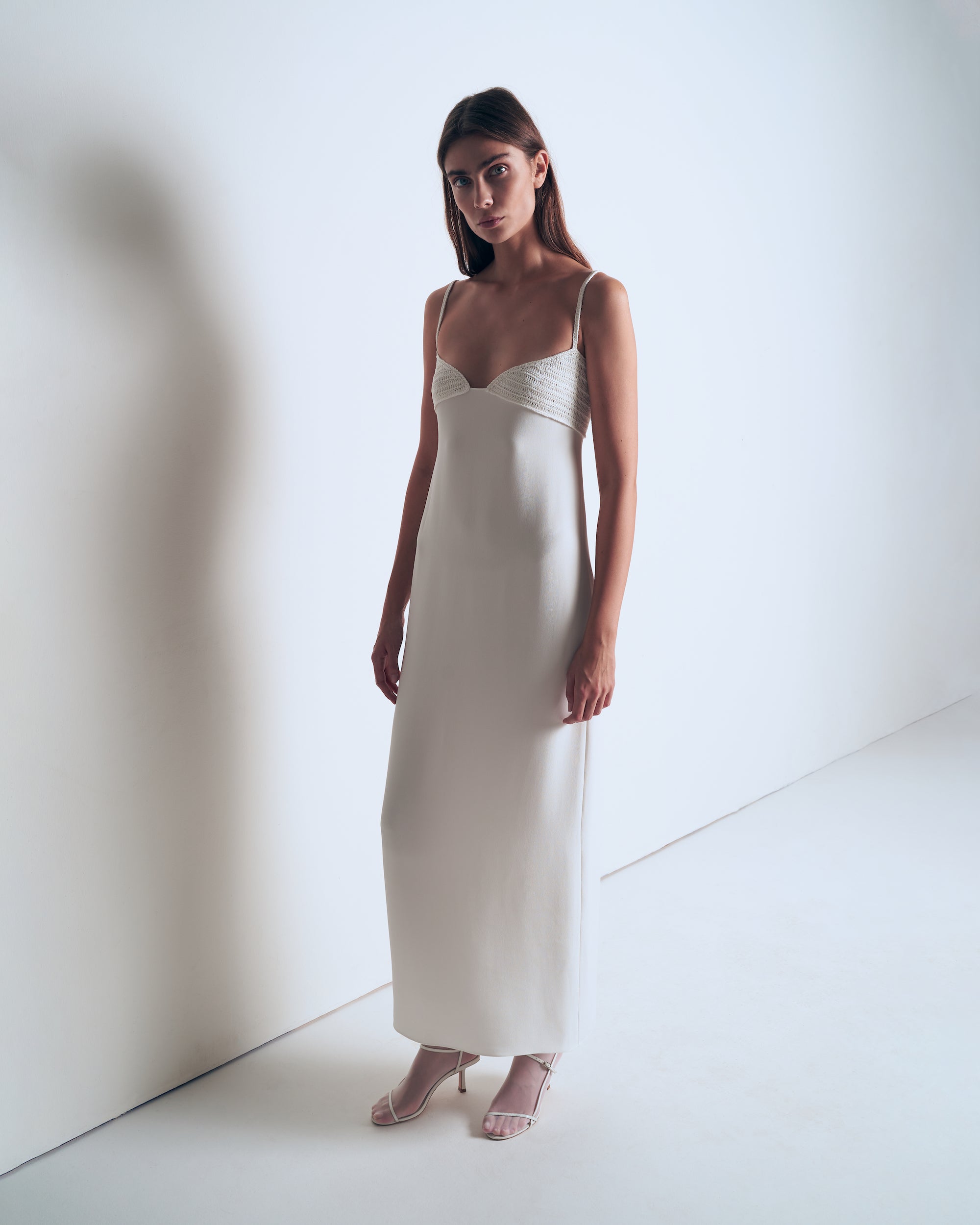 Dress with knitted top