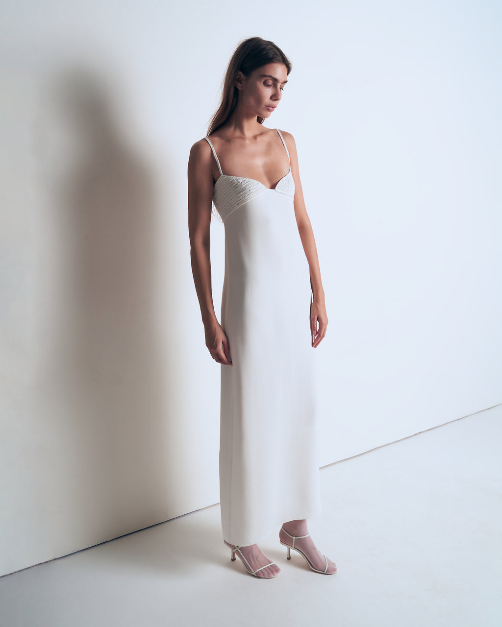 Dress with knitted top