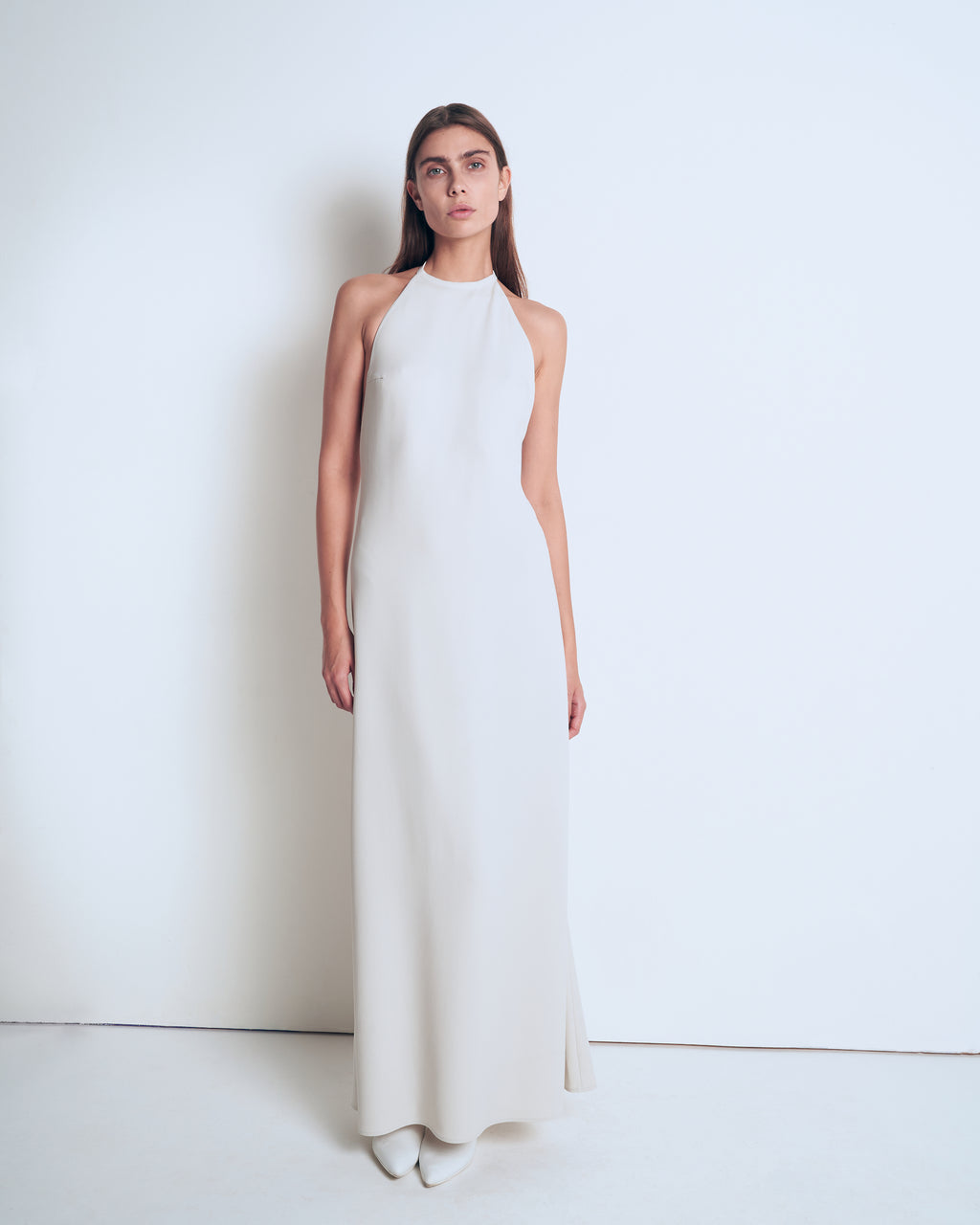 Grey open back dress