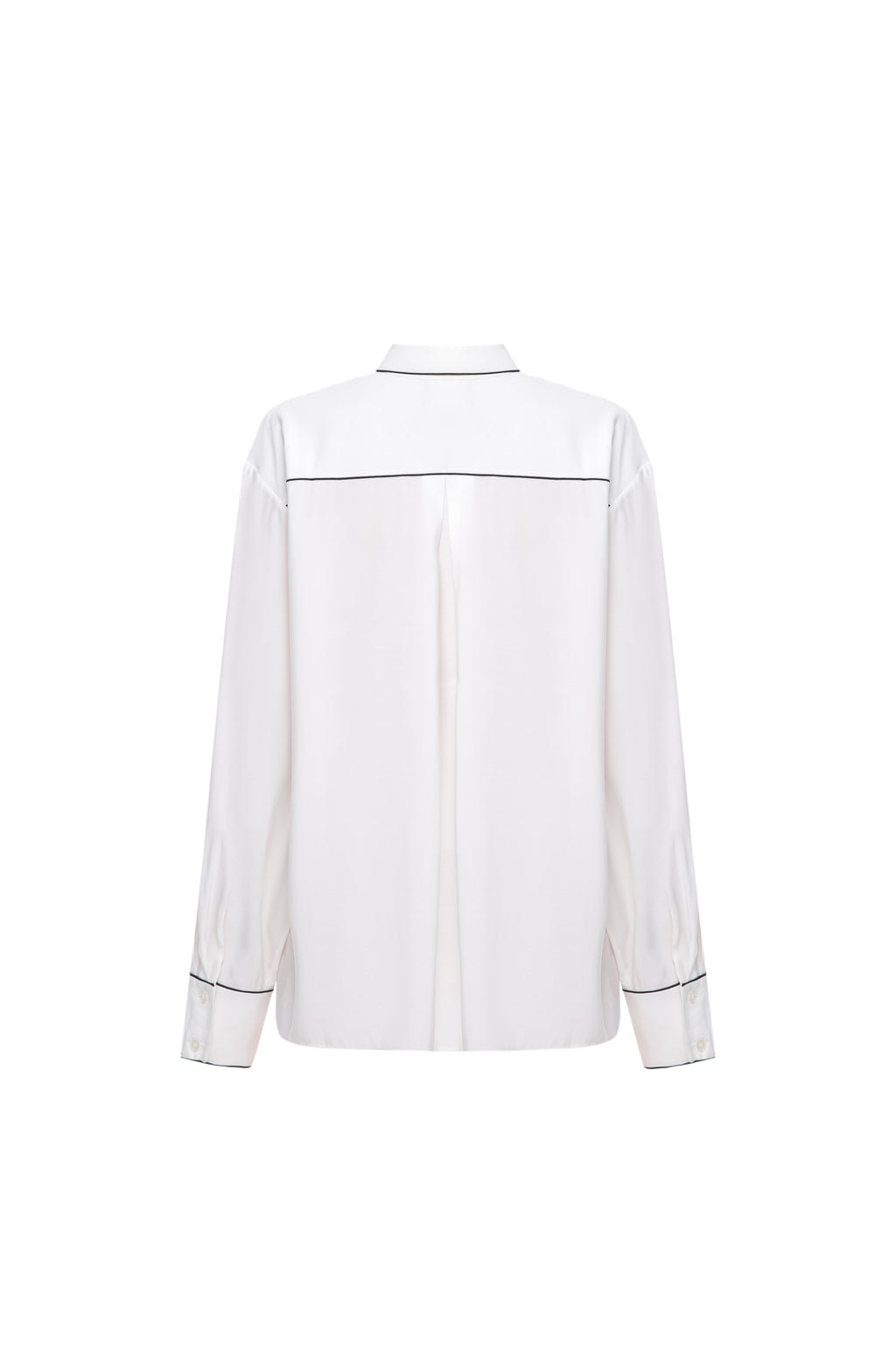 Pajama shirt with black piping