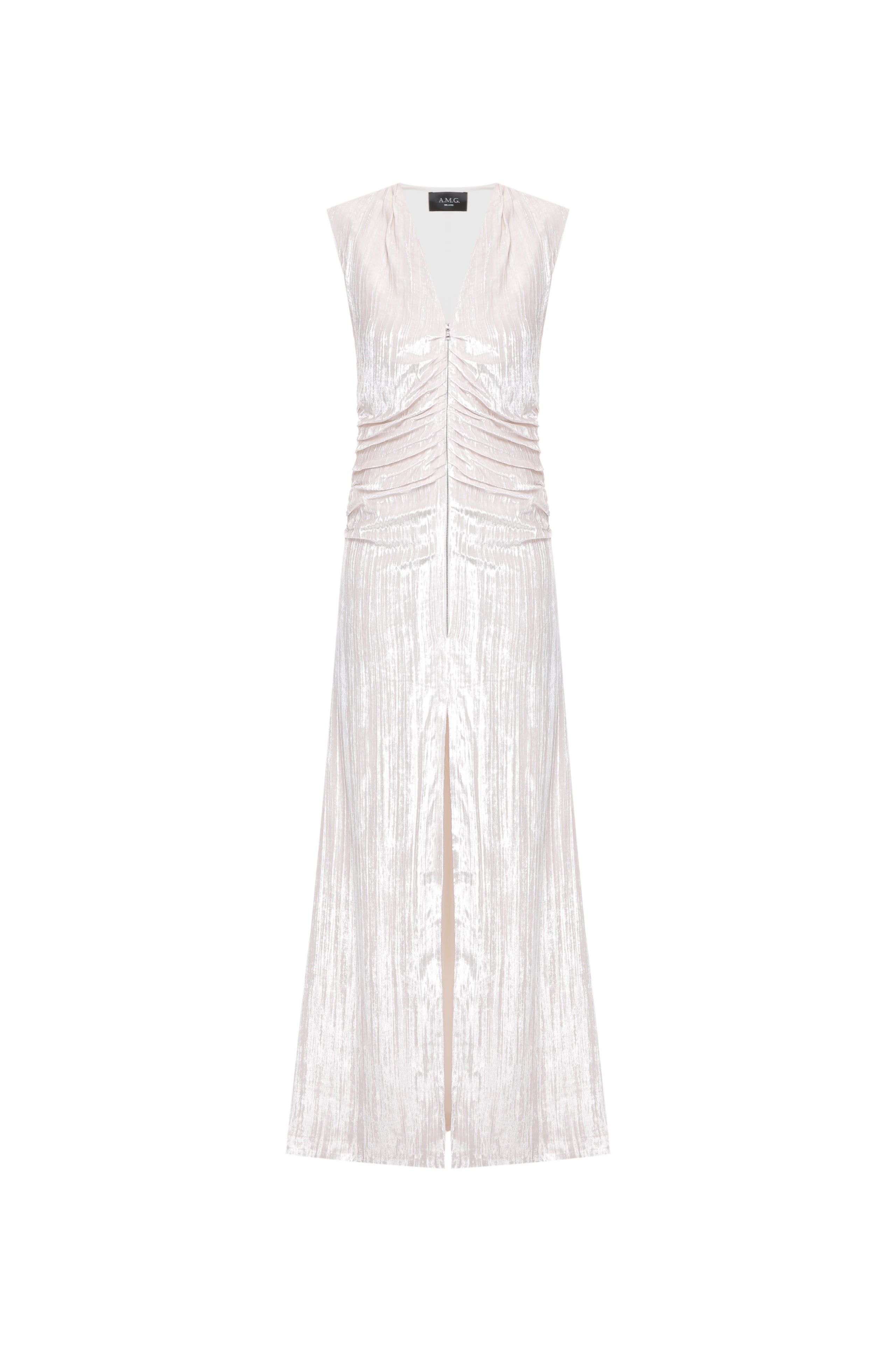 Velvet dress with cented zipper