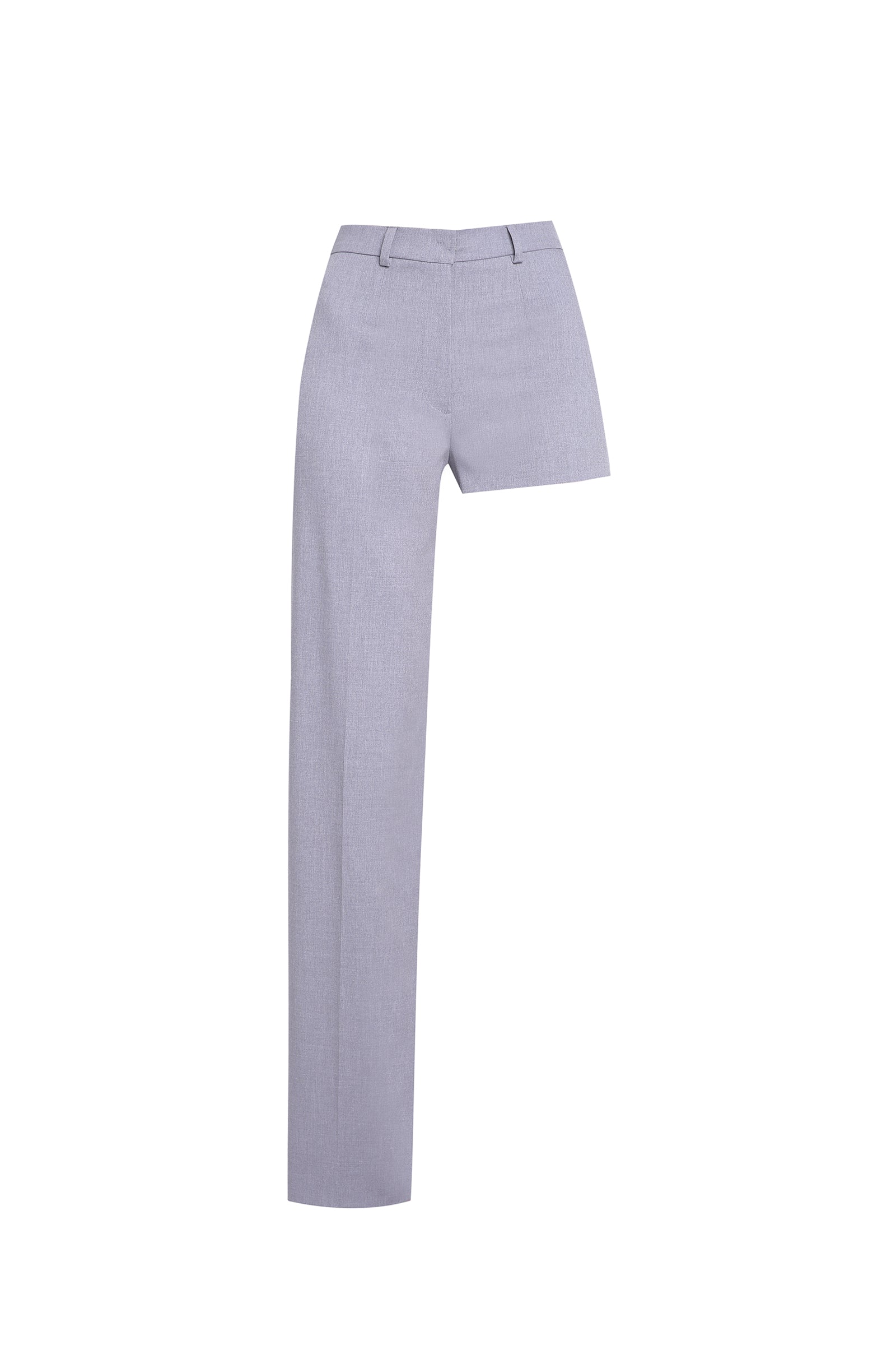 Asymmetric straight-leg pants
