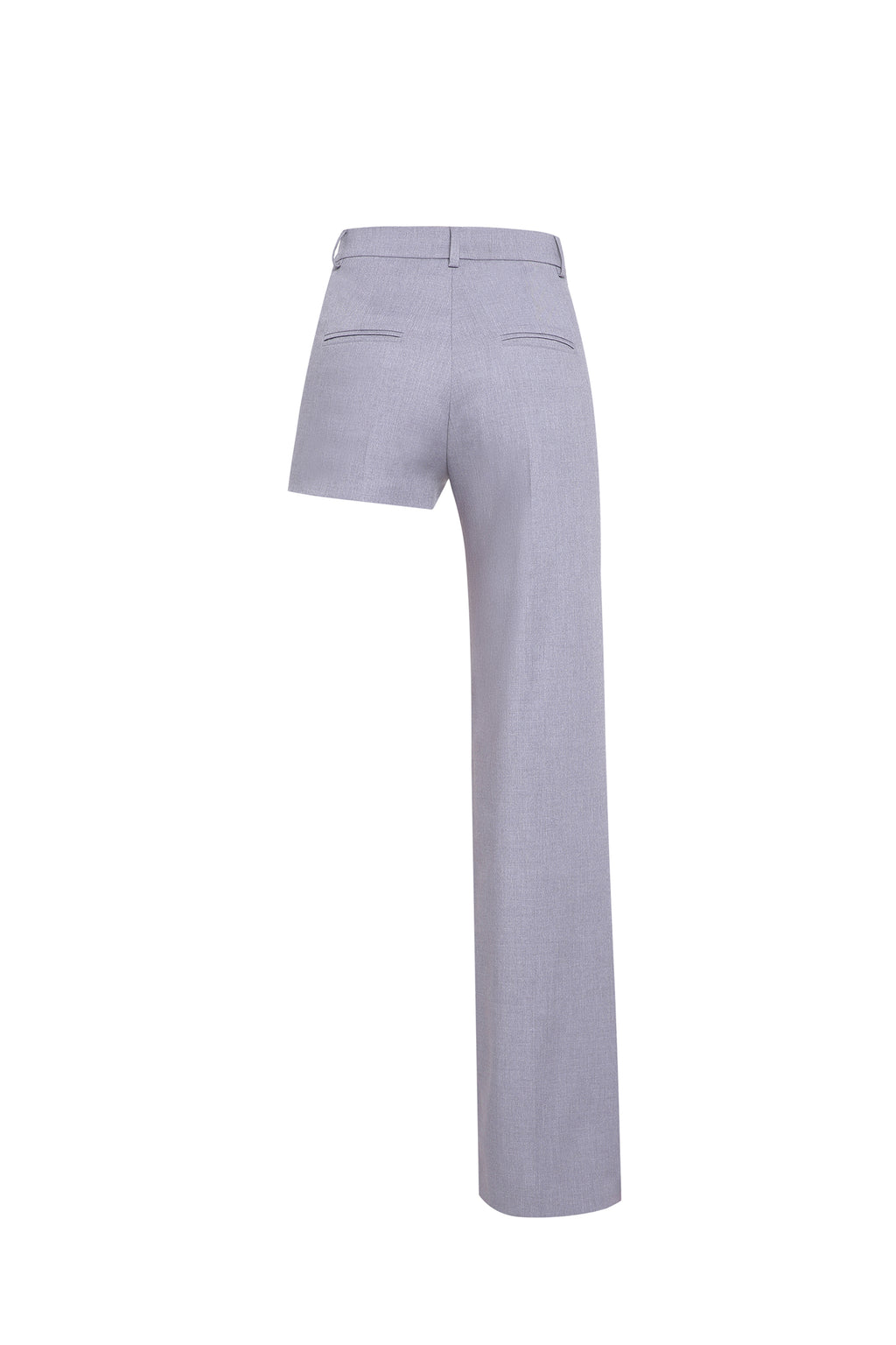 Asymmetric straight-leg pants