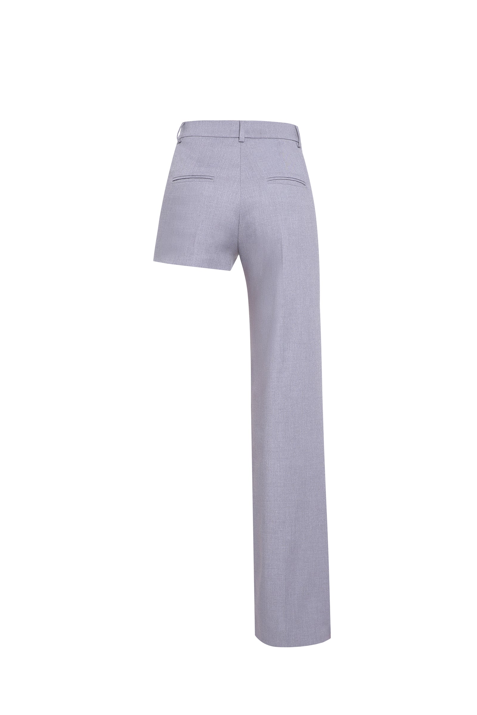 Asymmetric straight-leg pants