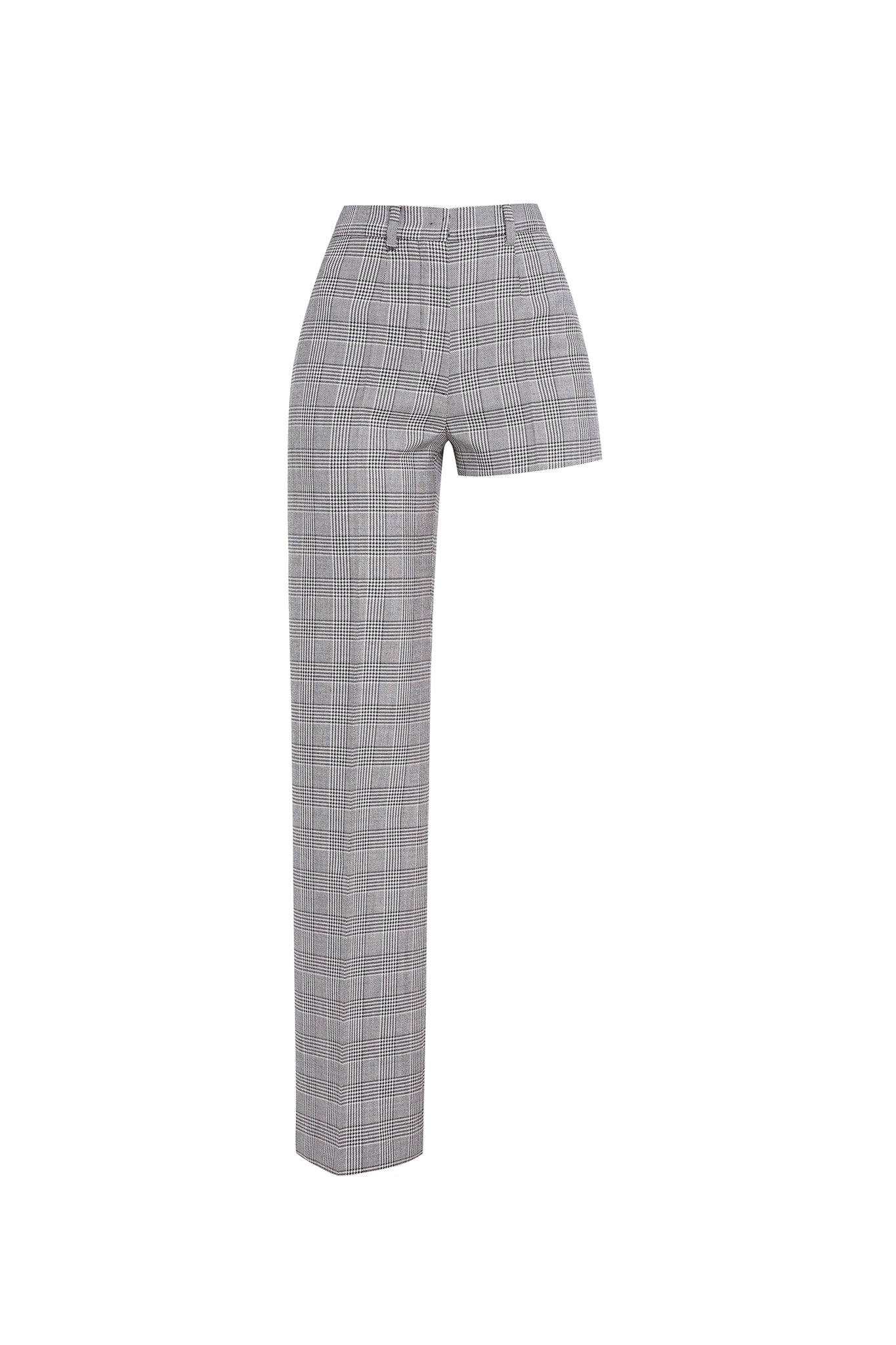 Asymmetric straight-leg pants