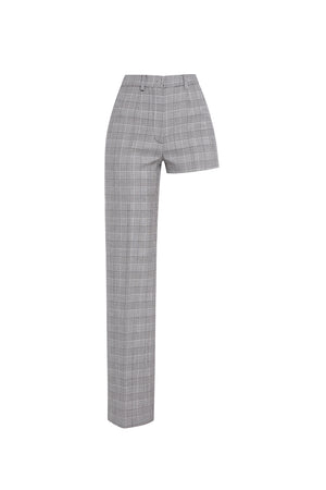Asymmetric straight-leg pants