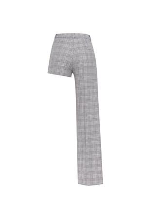 Asymmetric straight-leg pants