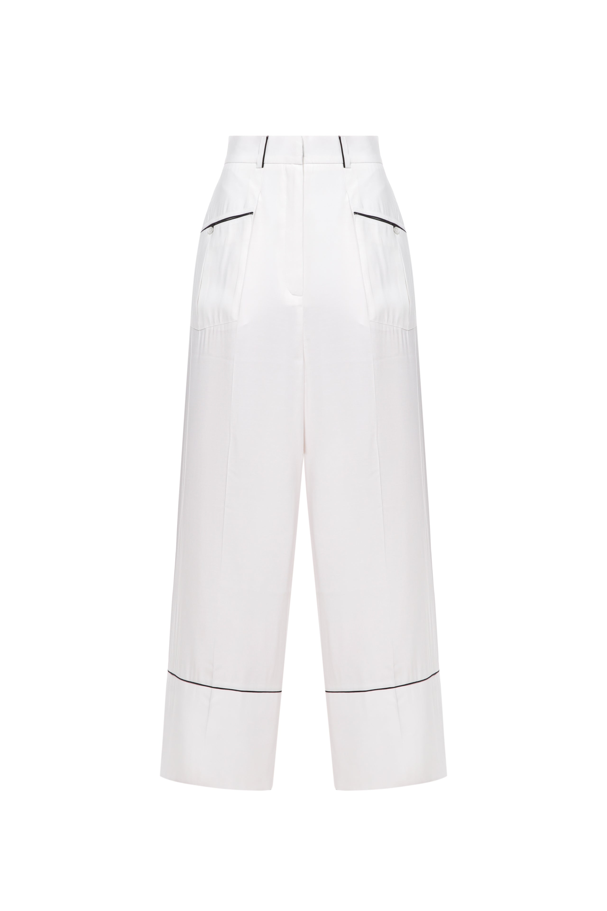 Pajama pants with black piping