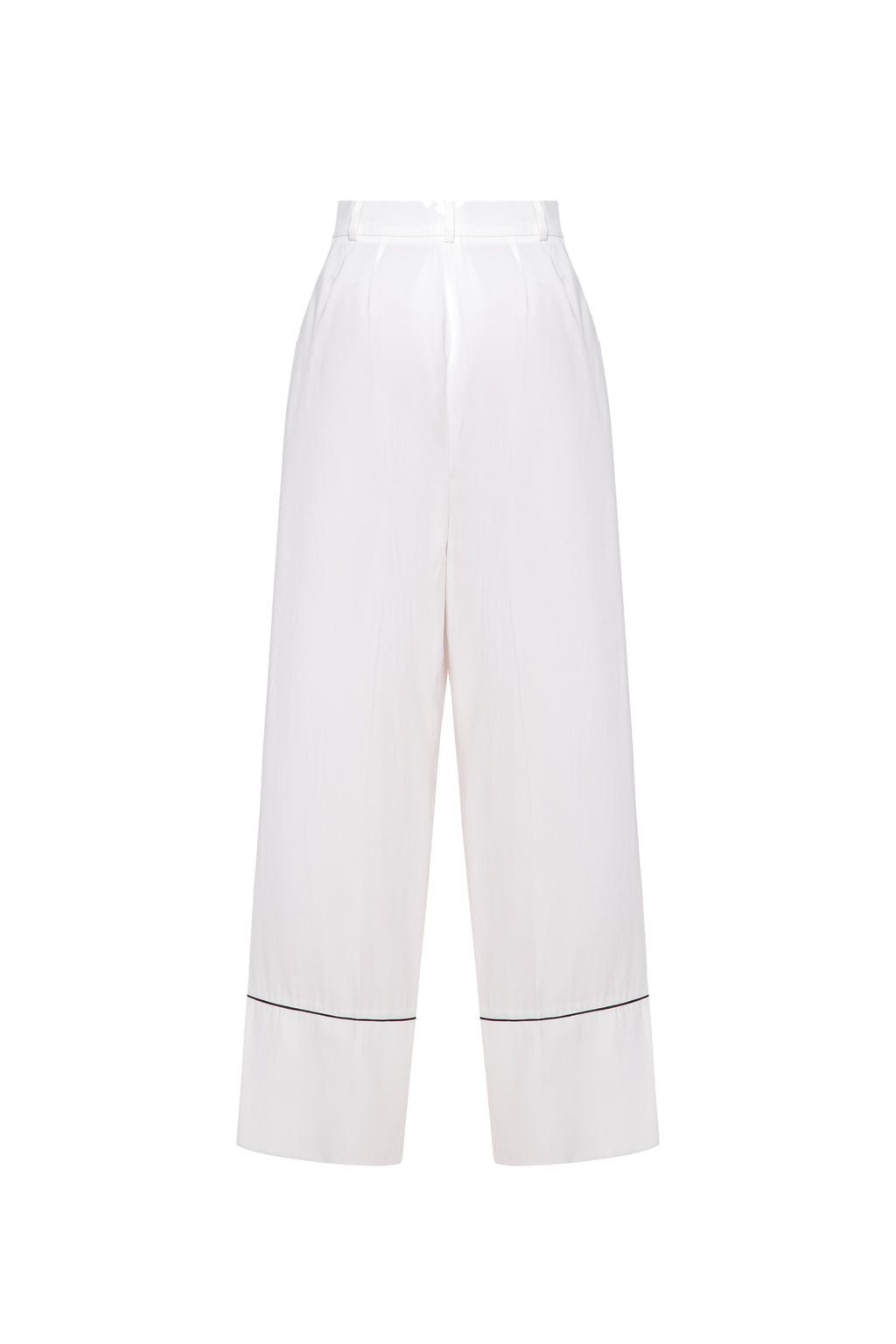 Pajama pants with black piping