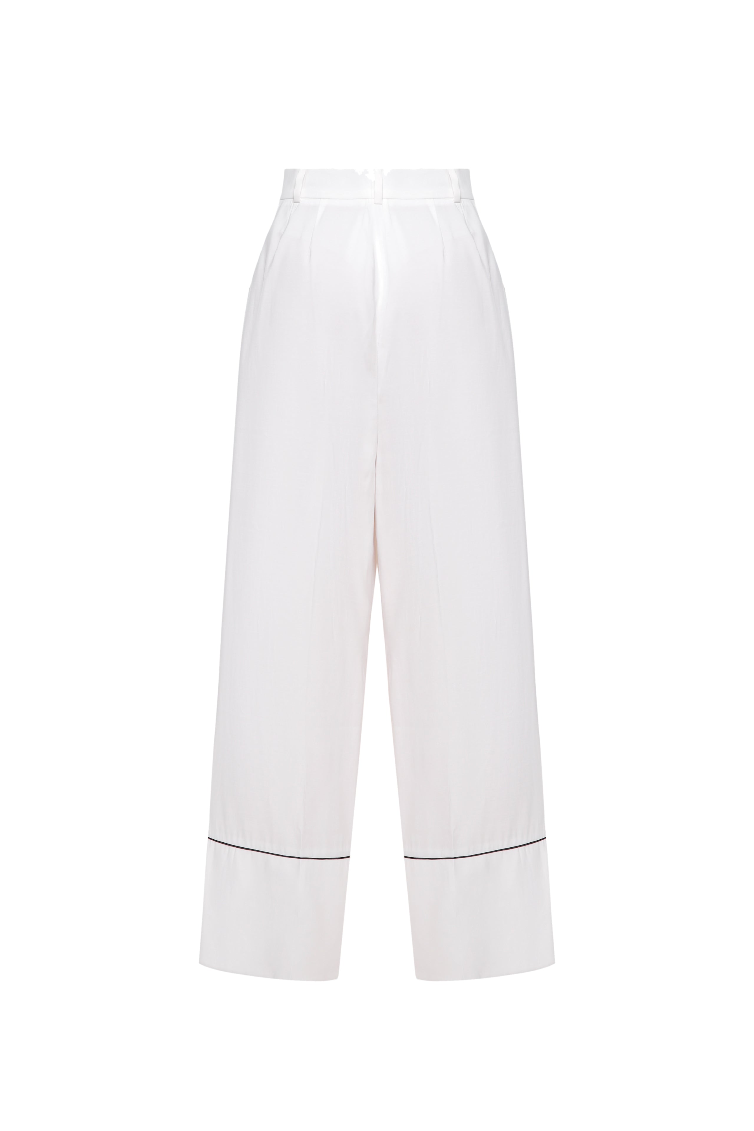 Pajama pants with black piping