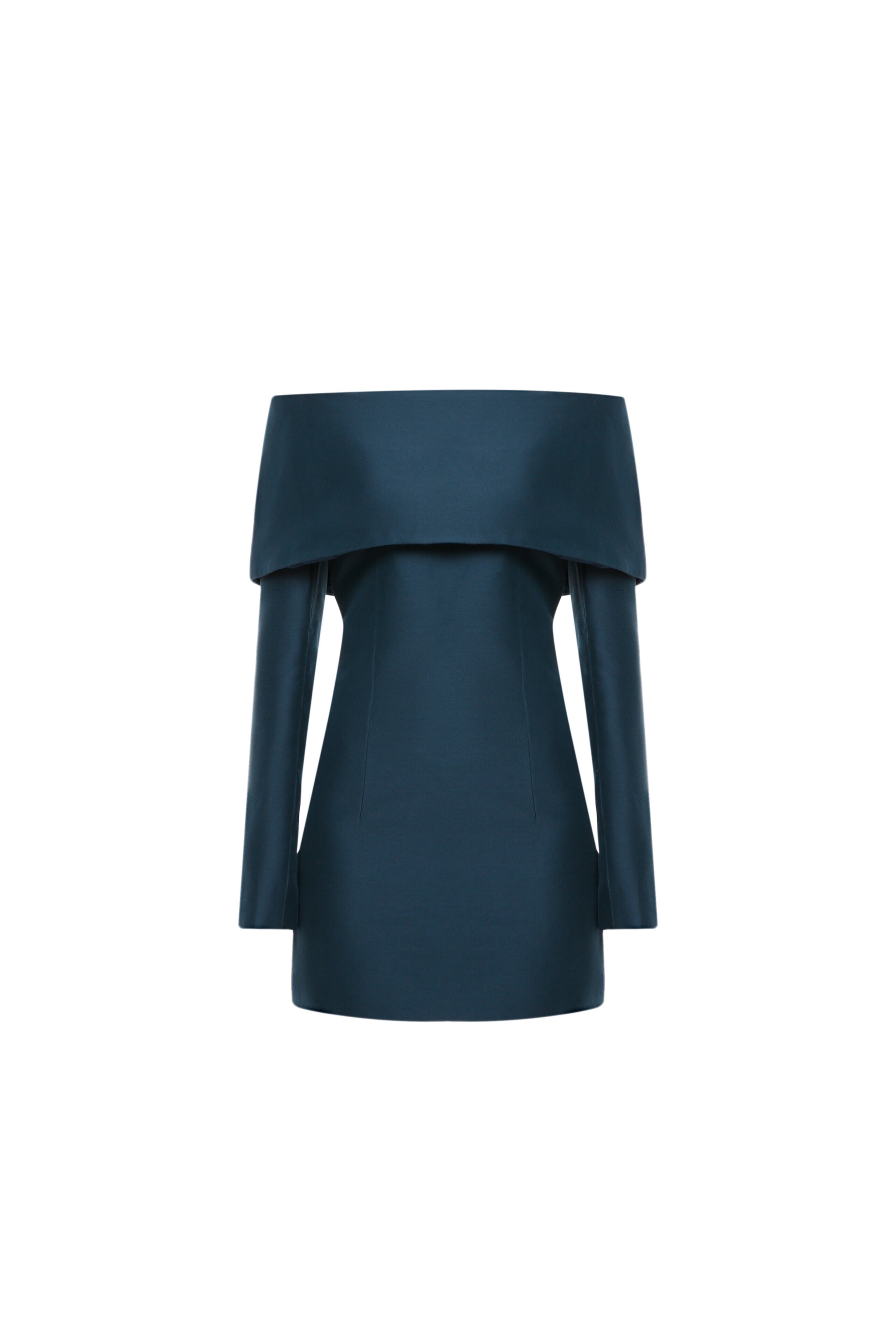 Large fold-down collar dress