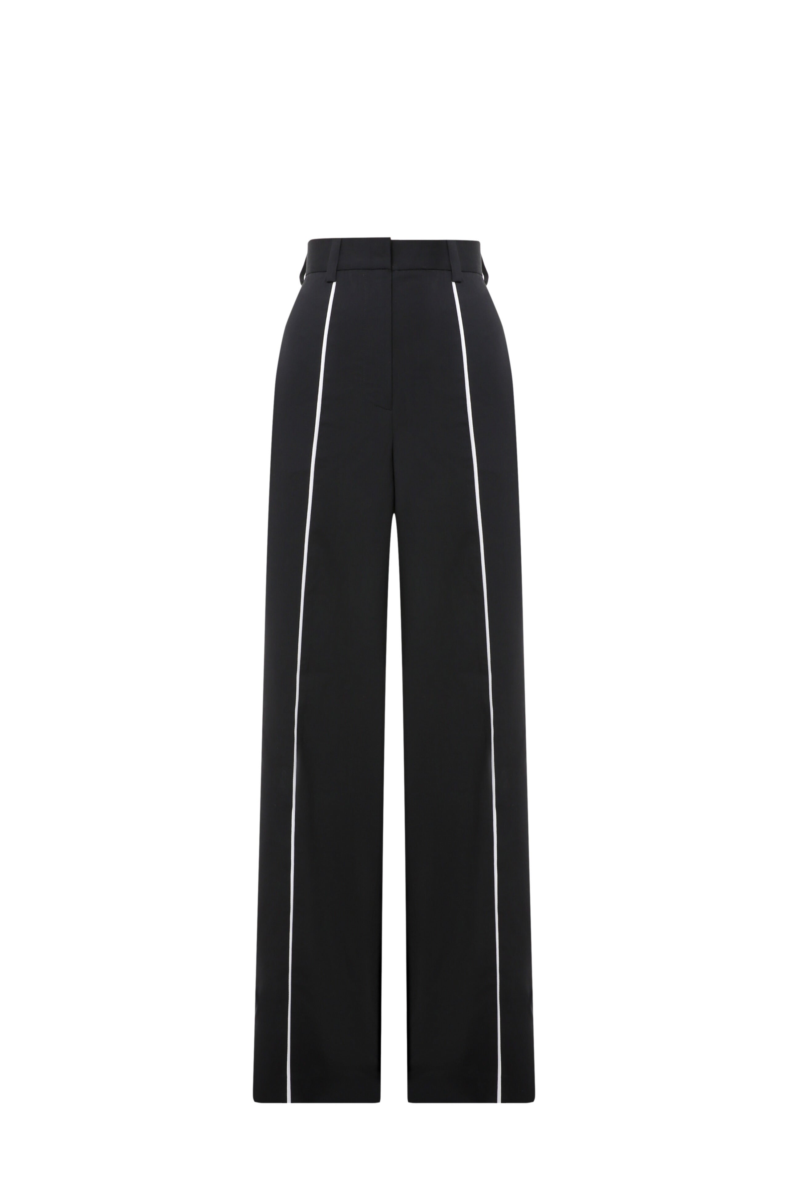 Trousers with white piping