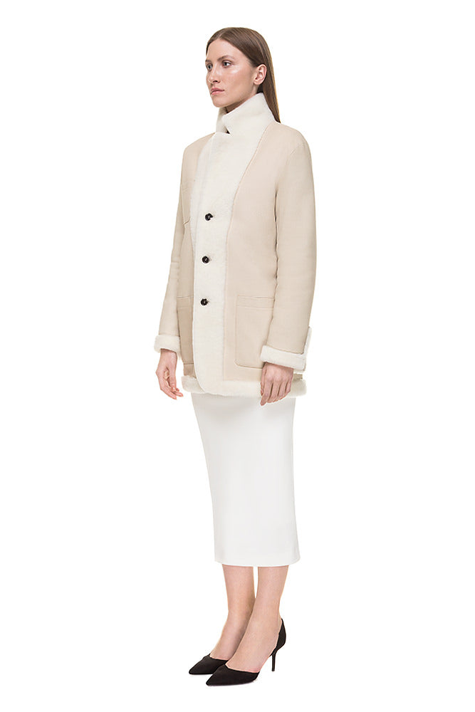 White Sheepskin coat