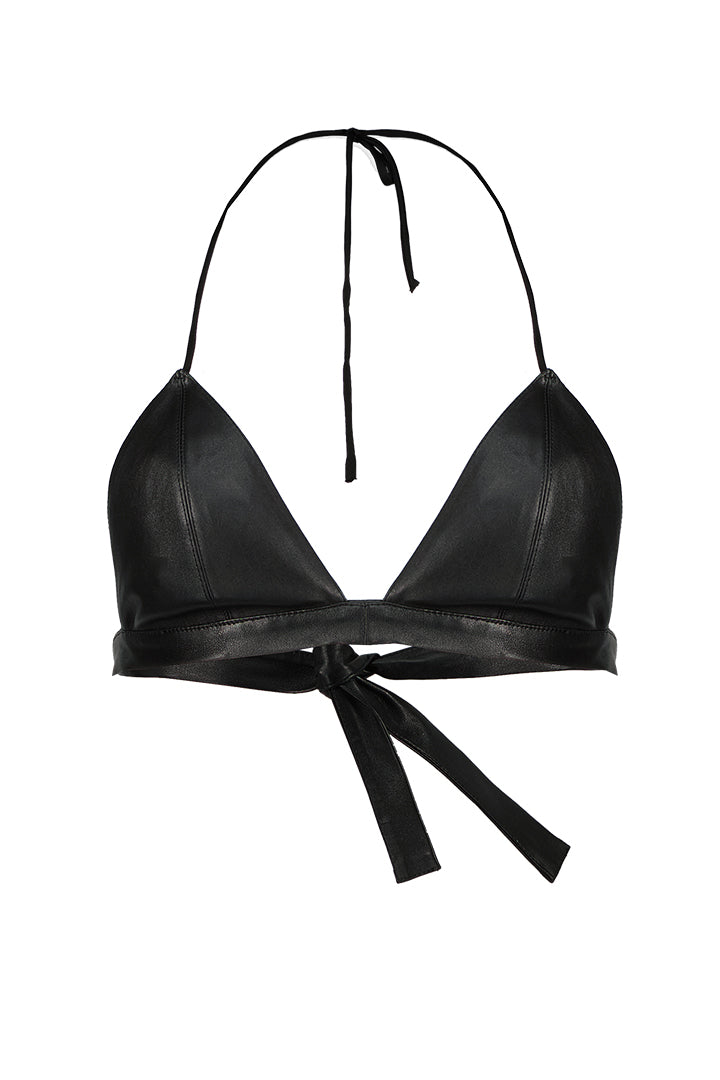 Leather bra